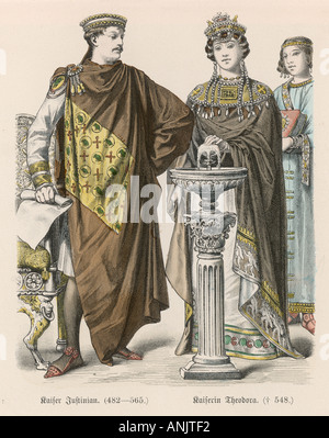 JUSTINIAN I with his wife THEODORA The most brilliant of the Byzantine ...