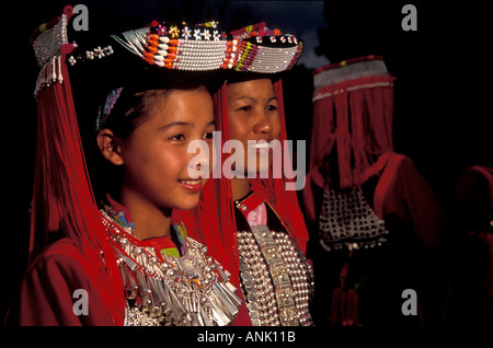 Lisu women in ceremony dressing Thailand Stock Photo