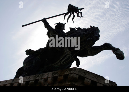 A statue of William the Conqueror in Falaise town centre, Normandy in Northern France Stock Photo