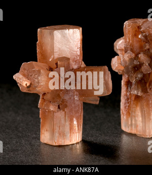 STAUROLITE crystal cross twinned mineral Stock Photo