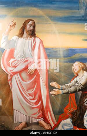 Mural painting of Jesus at resurrection Stock Photo