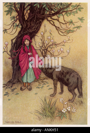 Little Red Riding Hood meets the Big Bad Wolf Stock Photo: 184285859 ...