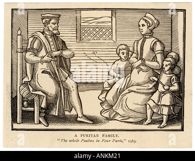 Puritan Family Stock Photo