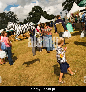 zebra balloon black and white stripe stripey t-shirt match quirky Hatfield Country Show England Stock Photo