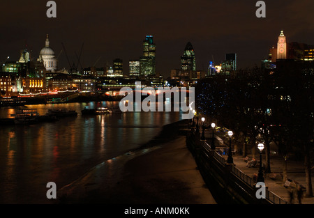 The River Thames and the South Bank from Waterloo Bridge, London Stock Photo
