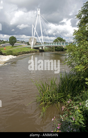 The Millenium footbridge and cycle bridge across the River Exe, Exeter Stock Photo