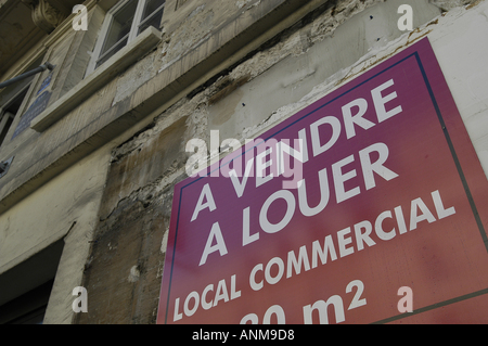 Street signs on Paris Rue France Stock Photo