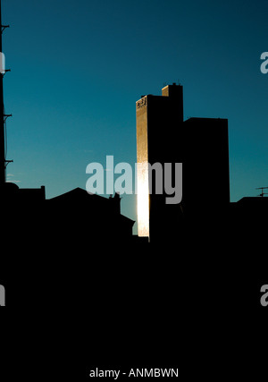 Silhouette of Co-operative Insurance Society tower Miller Street Manchester Stock Photo