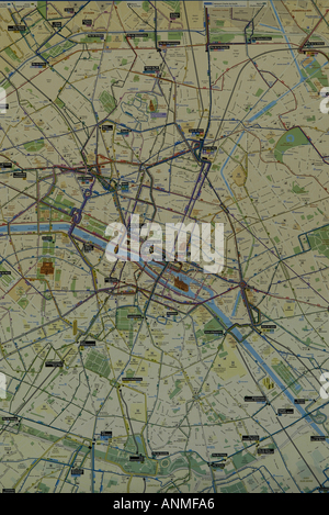 A map of Paris's public transportation routes Stock Photo - Alamy