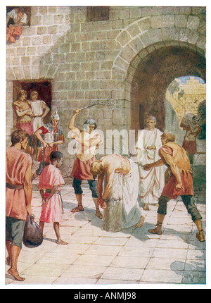 Jesus is scourged at the orders of Pontius Pilate Stock Photo, Royalty ...