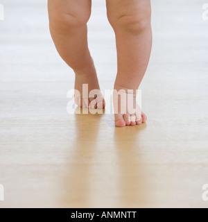 Close up of baby’s feet walking Stock Photo