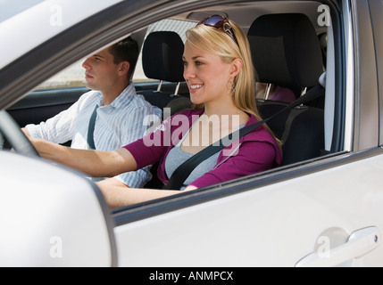 Couple driving in car Stock Photo