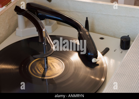 Close up of old fashioned record player Stock Photo