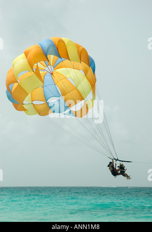 Parasailers in Punta Cana, Dominican Republic, August 2006 Stock Photo