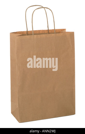 Shopping bag made from brown recycled paper Add your own design or logo Stock Photo