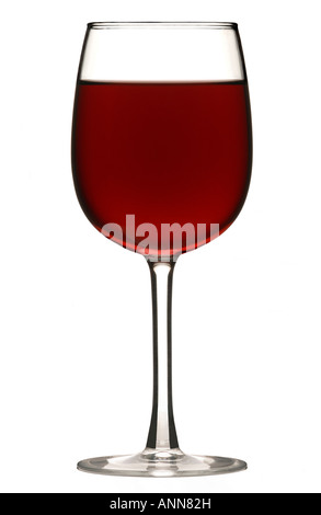 GLASS OF RED WINE SHOT IN THE STUDIO , CUT OUT BACKGROUND Stock Photo