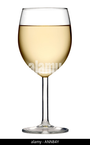 GLASS OF CHILLED WHITE WINE SHOT IN THE STUDIO , CUT OUT BACKGROUND Stock Photo