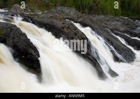 Waterfall on the Aux Sables River, Massey, Ontario, Canada Stock Photo