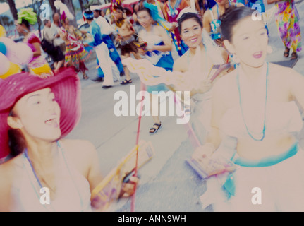 Thai girls in Phuket carnival, Phuket, Thailand Stock Photo