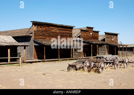 Old wild west buildings at the Old Trail Town, Cody, Wyoming Stock Photo