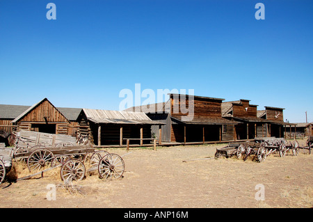 Old wild west buildings at the Old Trail Town, Cody, Wyoming Stock Photo