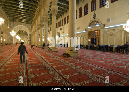 prayer time, Great Mosque of Damascus, Syria Stock Photo