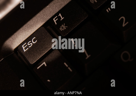 Escapism, escape, key, on, computer, keyboard, crash, crashed, it, Stock Photo