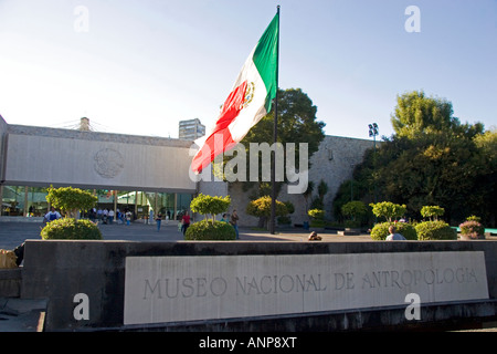 The front entrance to the National Museum of Anthropology in Mexico City Mexico Stock Photo