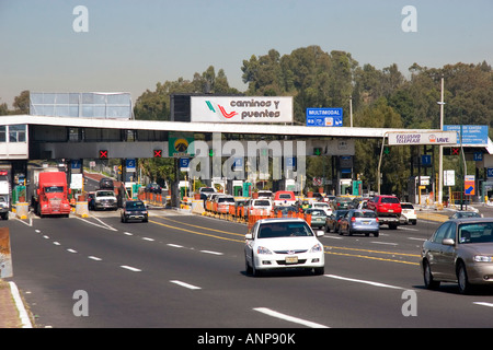 A toll plaza on Highway 95 in Mexico Stock Photo