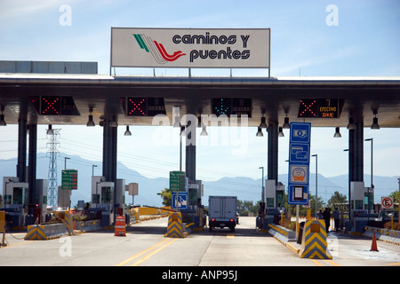 A toll plaza on highway 95 in Mexico Stock Photo