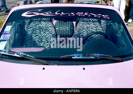 Pink car - Boario tuning show 2006 - Italy Stock Photo