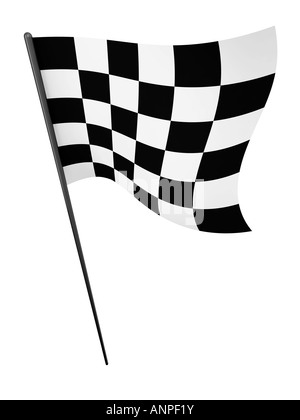 Chequered flag race finish end Stock Photo