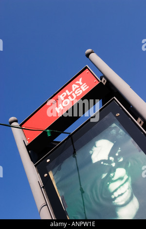 Sign at The West Yorkshire Playhouse at Quarry Hill the Cultural Quarter of Leeds West Yorkshire England Stock Photo