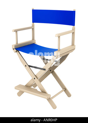 Blue Director chair Stock Photo