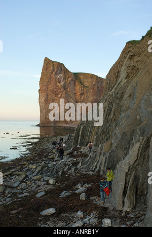 Perce Rock, near the town of Perce on the province of Quebec's Gaspe peninsula, Canada Stock Photo