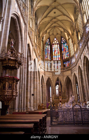 Interior of St Vitus Cathedral Prague Czech Republic Stock Photo