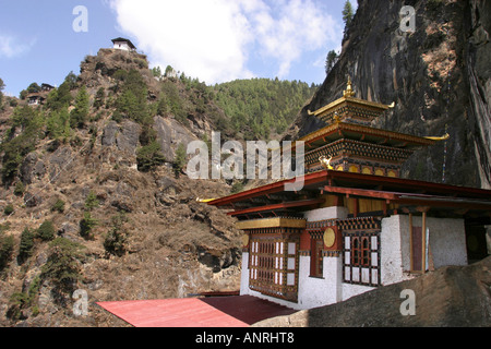 Bhutan Taktsang Tigers Nest monastery and gorge from the temple Stock Photo