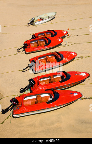 Hire Boats on St Ives Beach Stock Photo