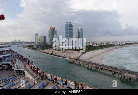 Carnival Triumph cruiseship leaving port of Miami Florida USA Stock Photo