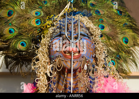 Portrait of Ms Elaine Davidson Guinness world record for number of piercing in her body Stock Photo