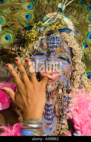 Portrait of Ms Elaine Davidson Guinness world record for number of piercing in her body Stock Photo