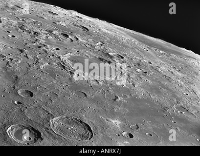 Endimion Atlas and Hercules Craters Moon Stock Photo