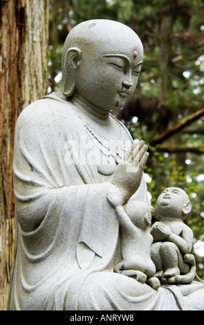 A stone Buddha statue at Okunoin temple on Koyasan Japan Stock Photo