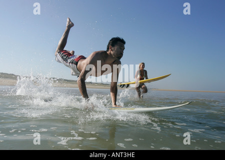 GARY GREEN SURFING IN HOSSEGOR FRANCE Stock Photo