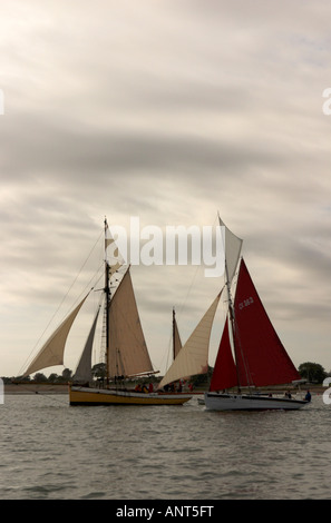 Traditional Gaff Rigged Sailing Boats Stock Photo