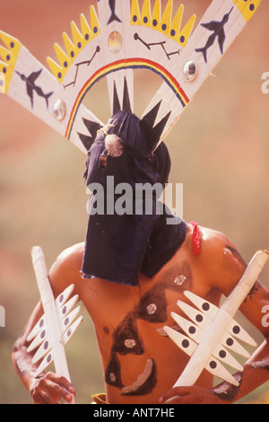 San Carlos Apache Crown Dancers Gallup Inter Tribal Indian Ceremonial Gallup New Mexico Stock Photo