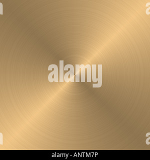large sheet of circular brushed gold metal Stock Photo