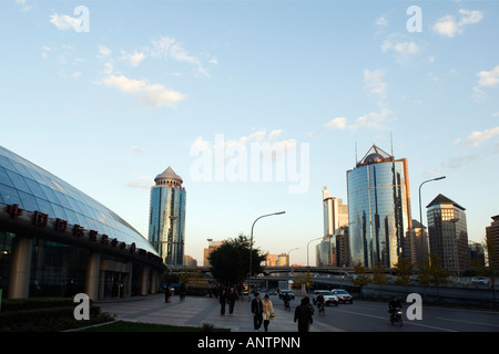 The China World Trade Centers modern building in Guomao Beijing China Stock Photo