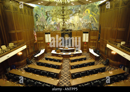 Inside the House of Representatives chambers of the Indiana State Capitol Building, Indianapolis, IN Stock Photo