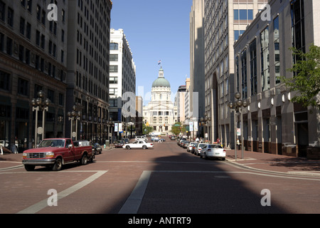Downtown view of indianapolis city Indiana IN Stock Photo